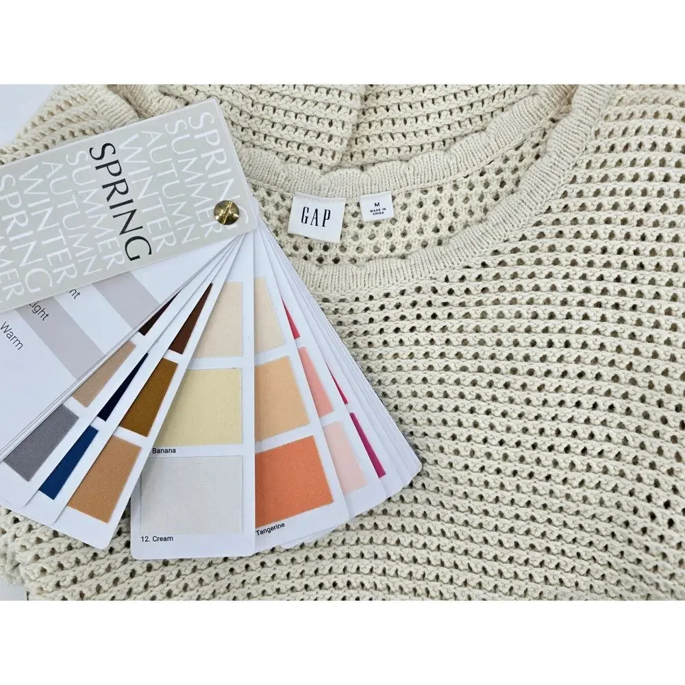 GAP Cream Open-Knit Cotton Sweater Medium‎ | Neutral | Minimalist